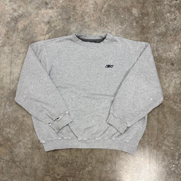 Reebok Other - Vintage Reebok Gray Embroidered Distressed Crewneck Sweatshirt Size L